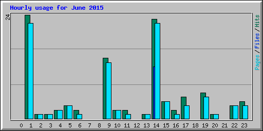 Hourly usage for June 2015