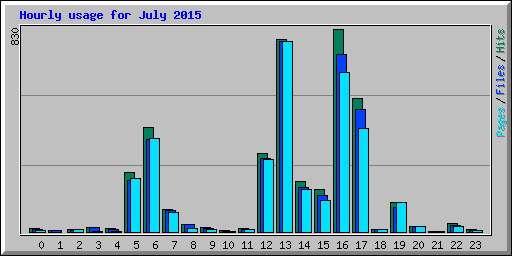 Hourly usage for July 2015